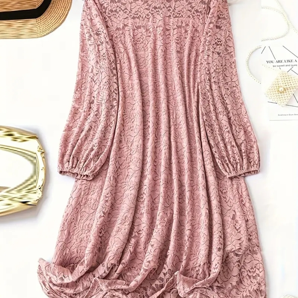 Elegant Pink Lace Dress